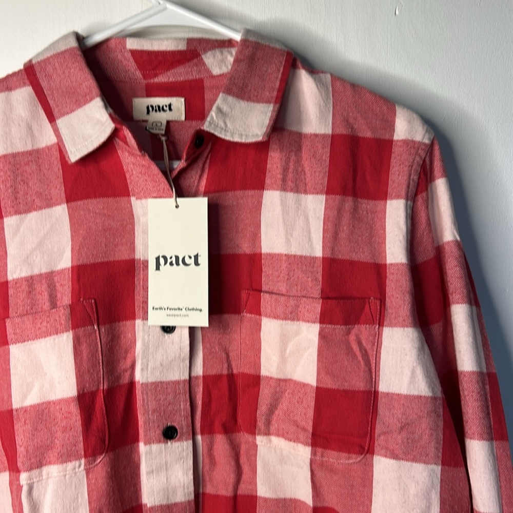 Sustainable Fashion Holiday Gingham Mila Flannel Shirt - NWT - Picture 2 of 5